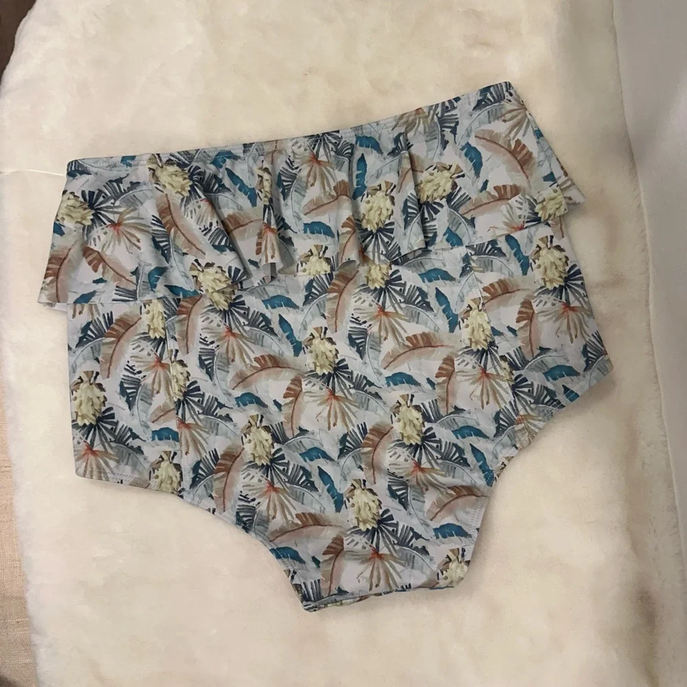 Kortni Jeane High-Waist peplum swimmer swimsuit Bikini Bottoms gone bananas new!